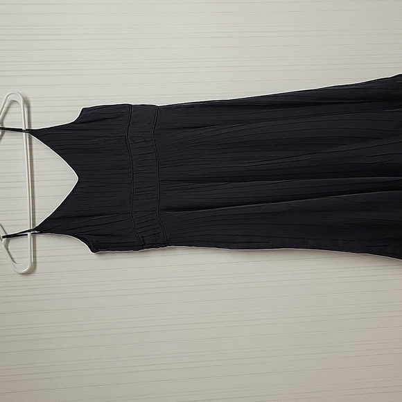 Ann Taylor LOFT little Black dress women's sz 2, whimsigoth fairy pleats sheer - Picture 5 of 8